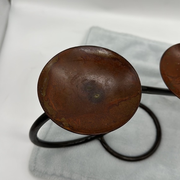 Wrought Iron Scroll Triple Pillar Candle Table-top Feature/Holder - Picture 6 of 15